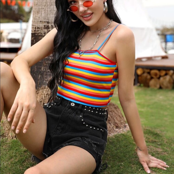 SHEIN Tops - 🛑 donating soon 🛑 3/25$ Shein rainbow crop top 3XL
